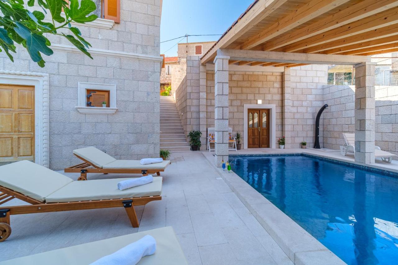 Luxury Stone Villa Nevija 2022 Private Villa Milna  Luaran gambar