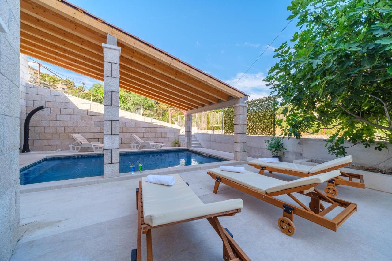 Luxury Stone Villa Nevija 2022 Private Villa Milna  Luaran gambar
